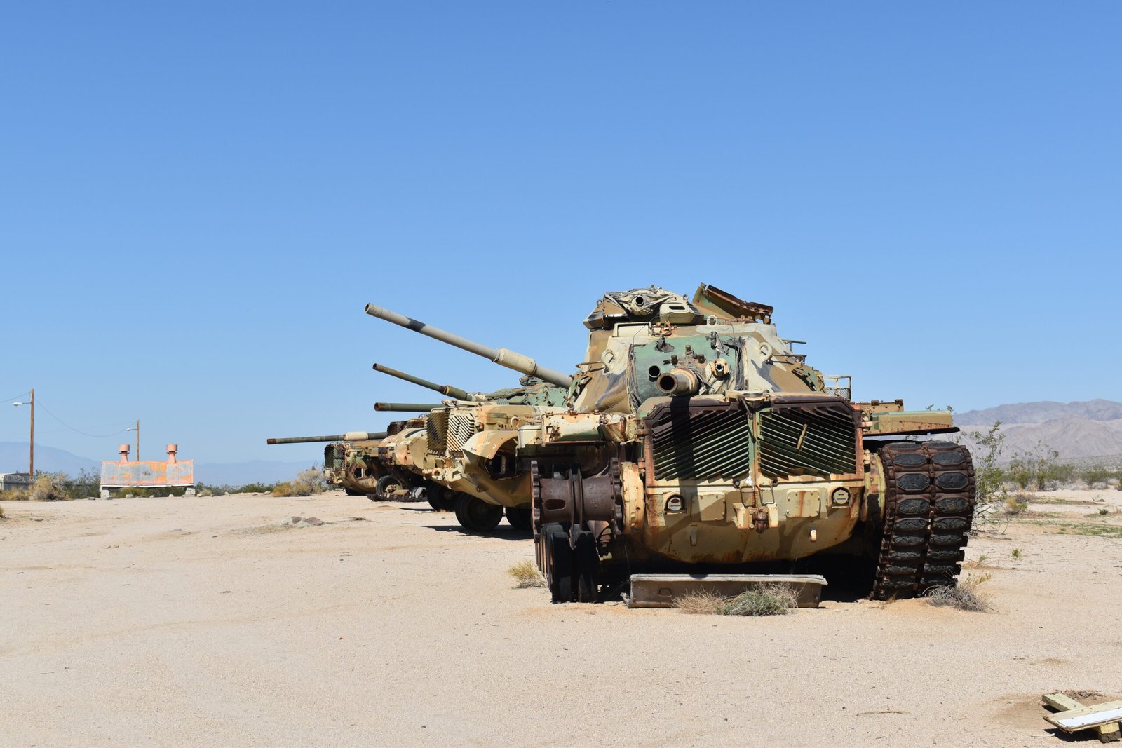 A line of M60s, out in the back