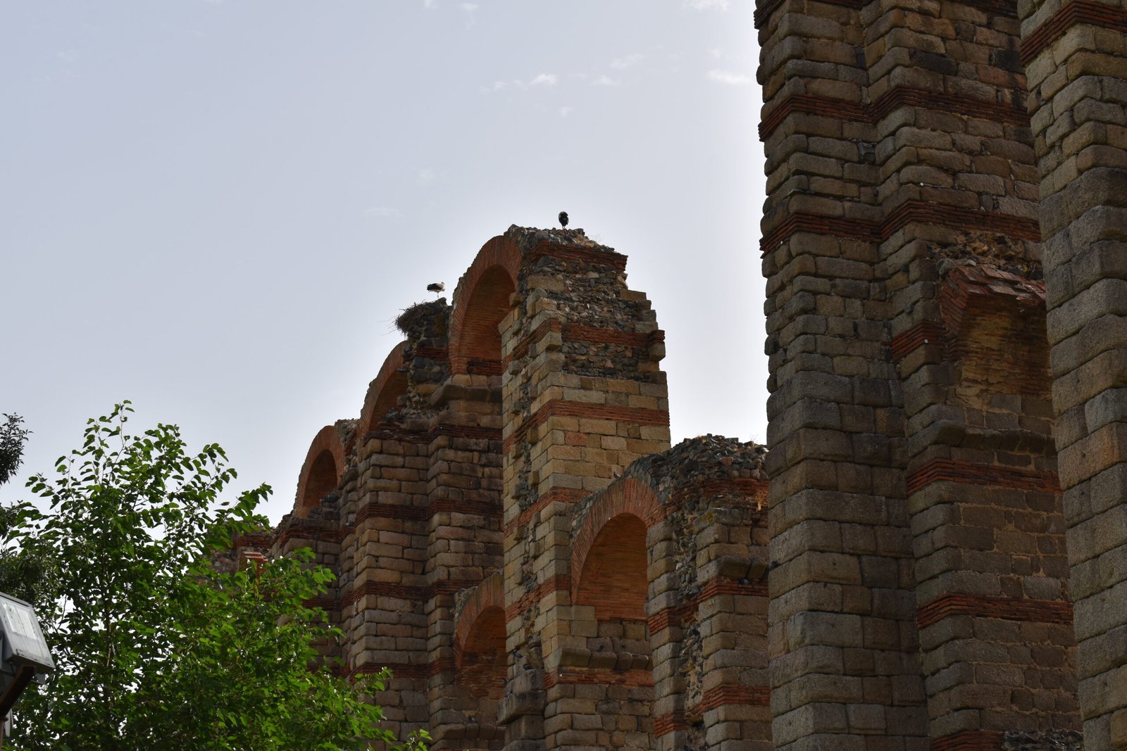 Acueducto de los Milagros, a Roman aqueduct in M&eacute;rida, Spain.
