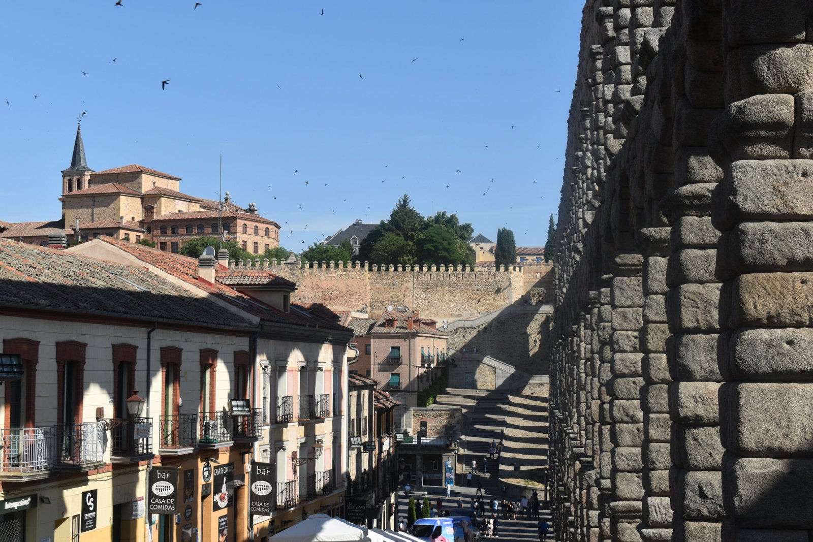 The Roman aqueduct of Segovia, Spain.