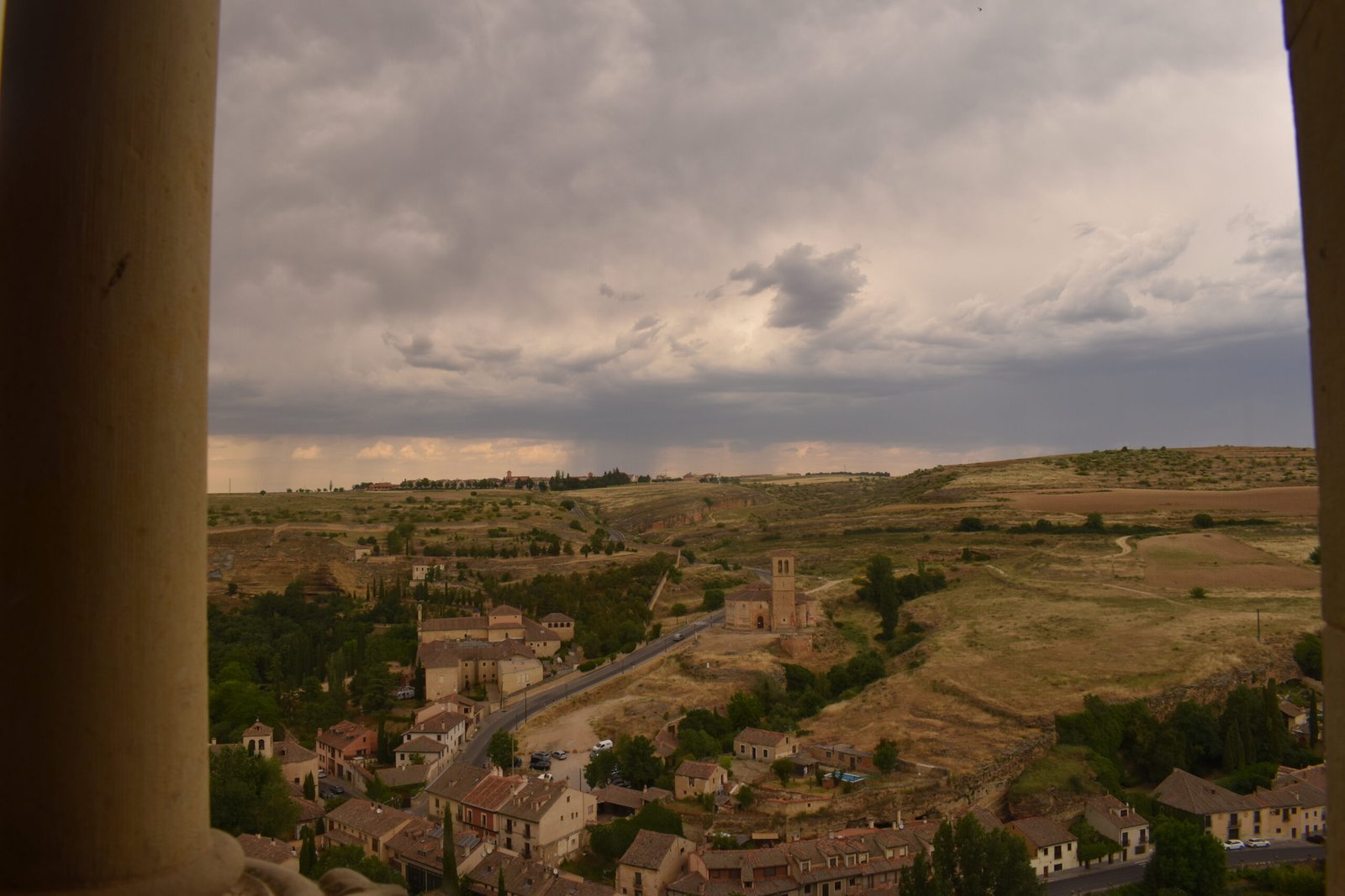 The Castilian countryside, seen from the Alc&aacute;zar of Segovia, Spain.