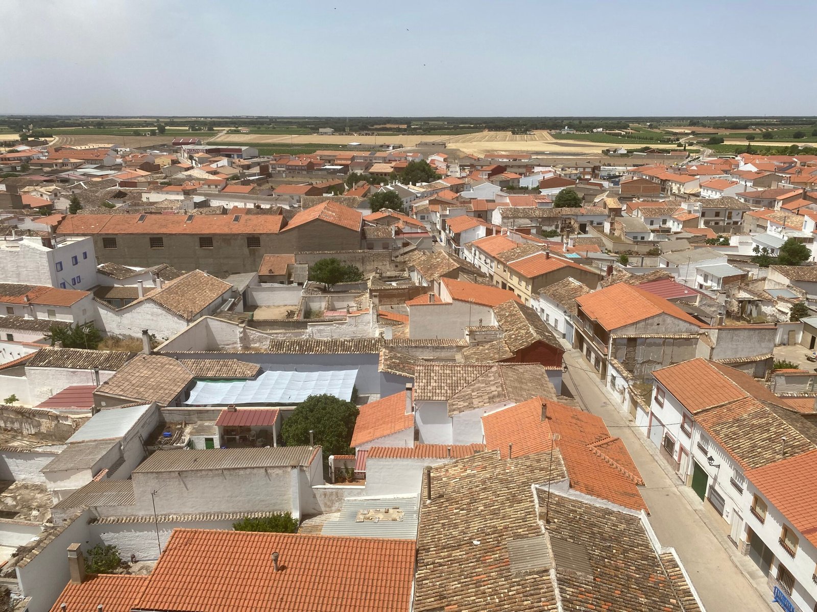 View of El Provencio, Spain, seen from the church belltower.